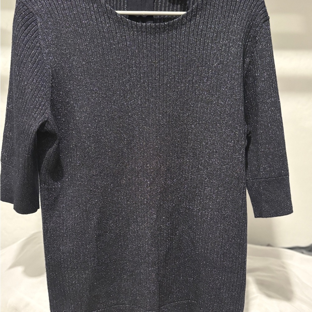 Tory Burch Shimmering Black Knit Top